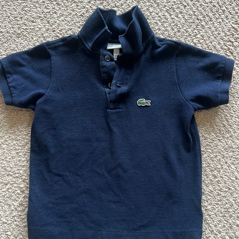Boys Navy blue Lacoste polo 3